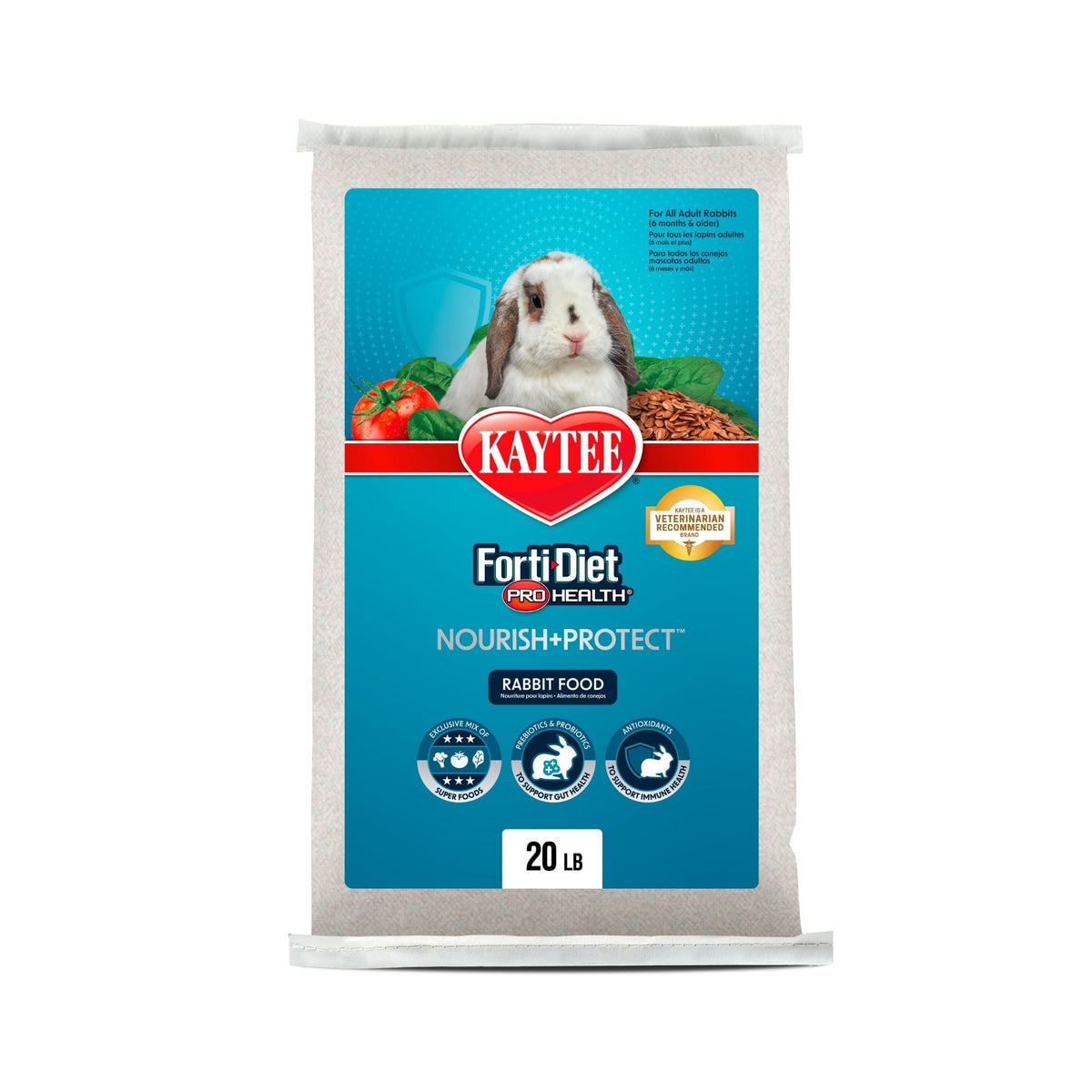 Kaytee Forti-Diet Pro Health Nourish+Protect Adult Rabbit Food 1ea/20 lb