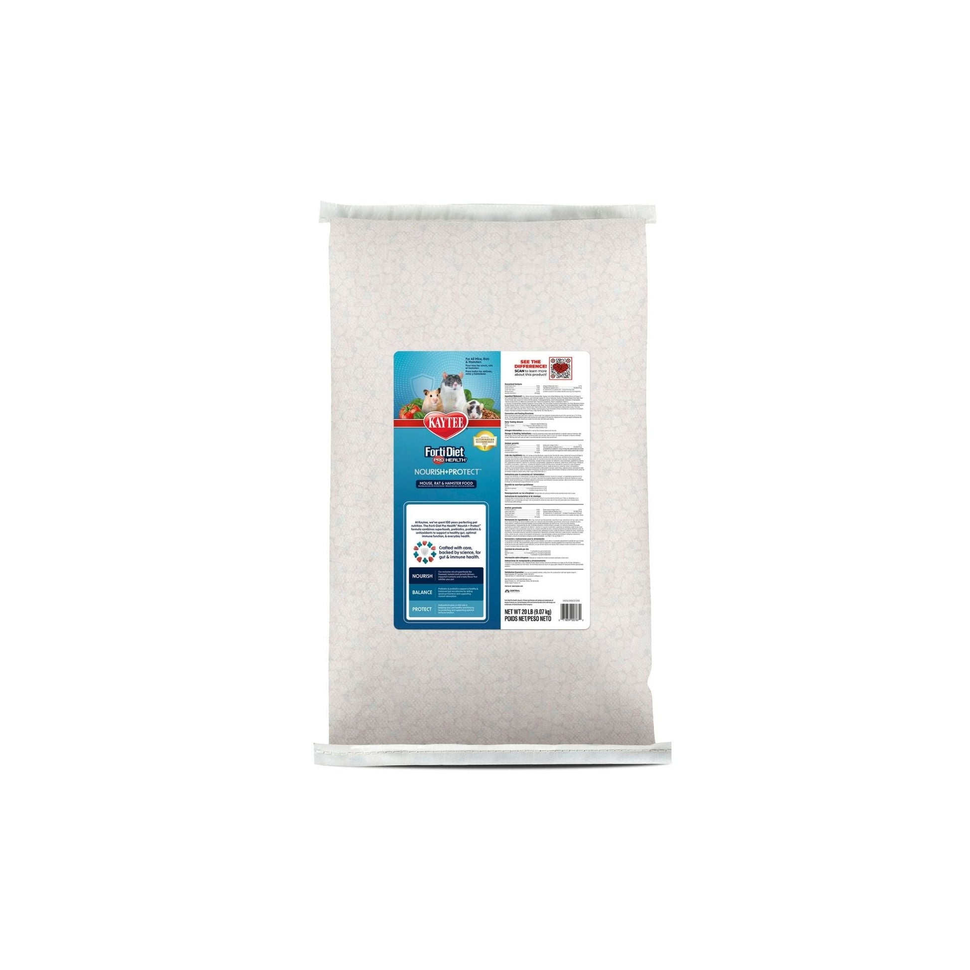 Kaytee Forti-Diet Pro Health Nourish+Protect Mouse, Rat & Hamster Food Grain blend 1ea/20 lb