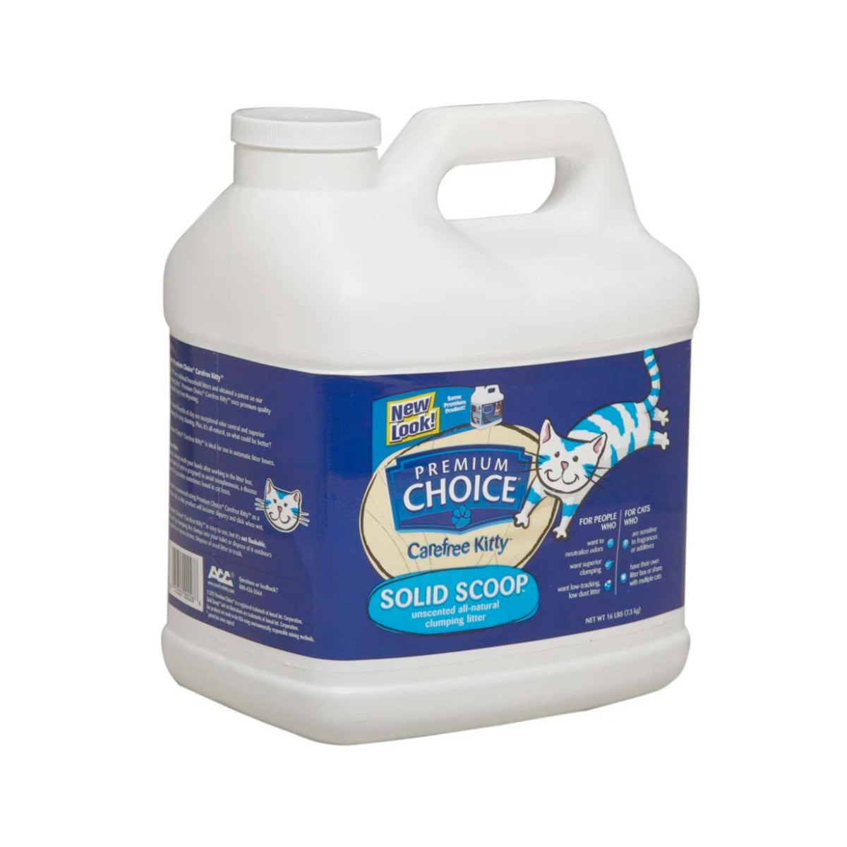 Premium Choice Carefree Kitty Unscented Natural Scoop Cat Litter 16lb 3pk