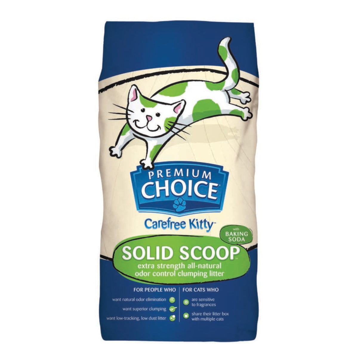 Premium Choice Carefree Kitty Unscented with Baking Soda Scoop Cat Litter 25lb