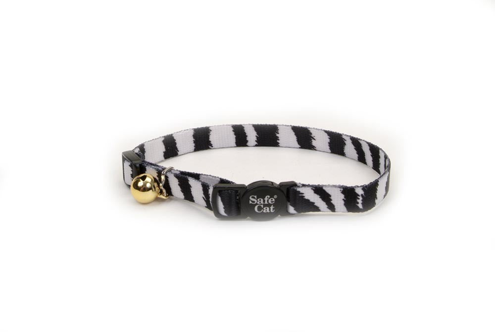 Coastal Safe Cat Fashion Adjustable Breakaway Collar Zebra 3/8X8-12in