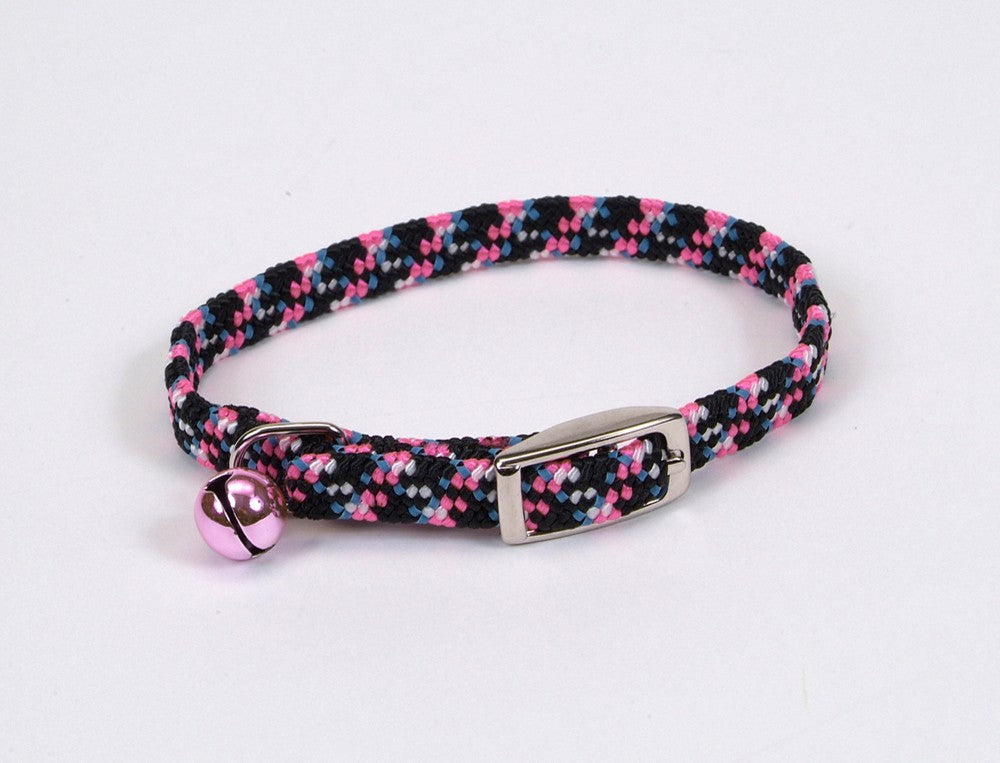 Coastal Li'l Pals Elasticized Safety Kitten Collar Reflective Threads Neon Pink 5/16