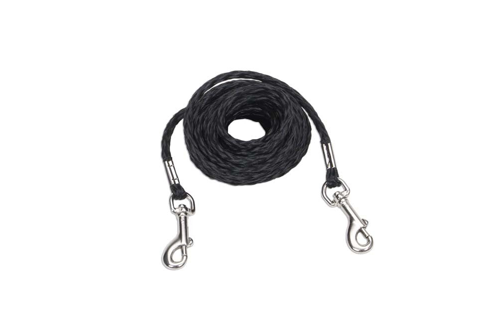 Coastal Poly Petite Dog Tie Out Black, 1ea/5/32 In X 15 ft