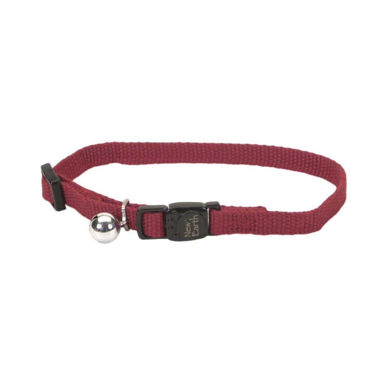 Coastal New earth Soy Adjustable Breakaway Cat Collar Cranberry 3/8X8-12In
