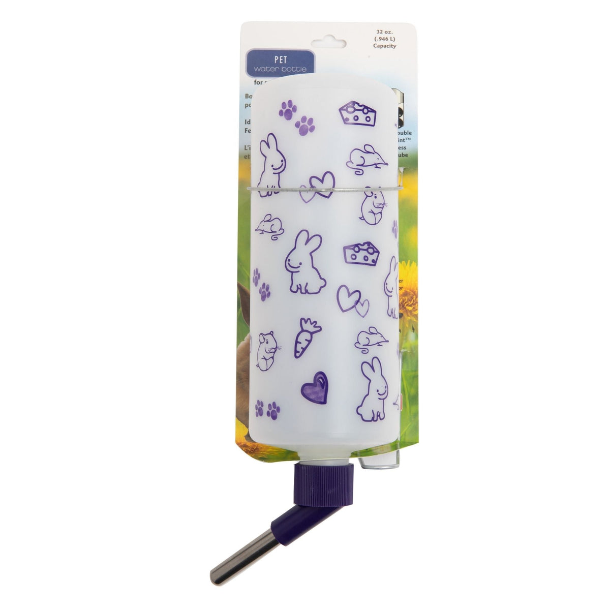 Lixit Opaque Water Bottle for Small Animals White, Green 1ea/32oz.