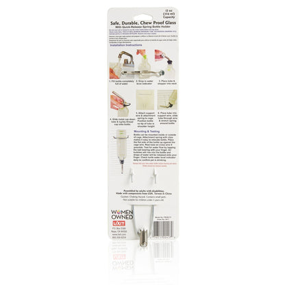 Lixit Chew Proof Glass Bottle for Small Animals Clear 1ea/6oz.