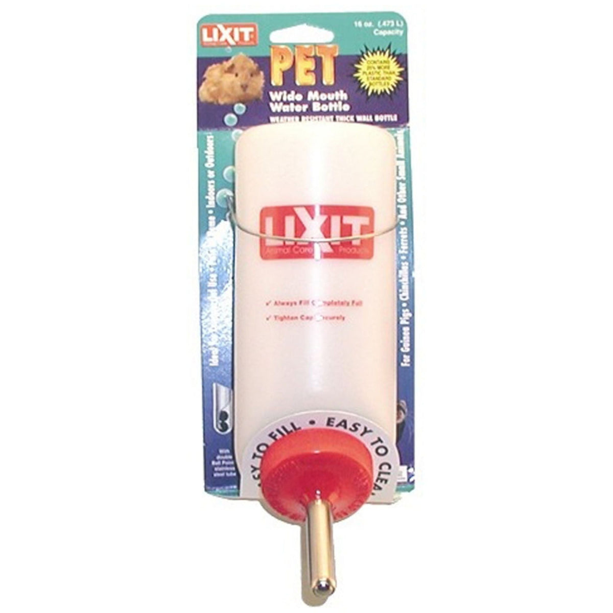 Lixit Opaque Wide Mouth Water Bottle for Small Animals White, Purple 1ea/16oz.
