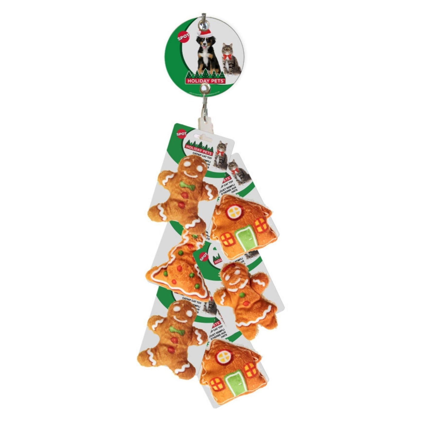 Spot Holiday Gingerbread Cat Toy Clipstrip Assorted, 1ea/4 in Default Title