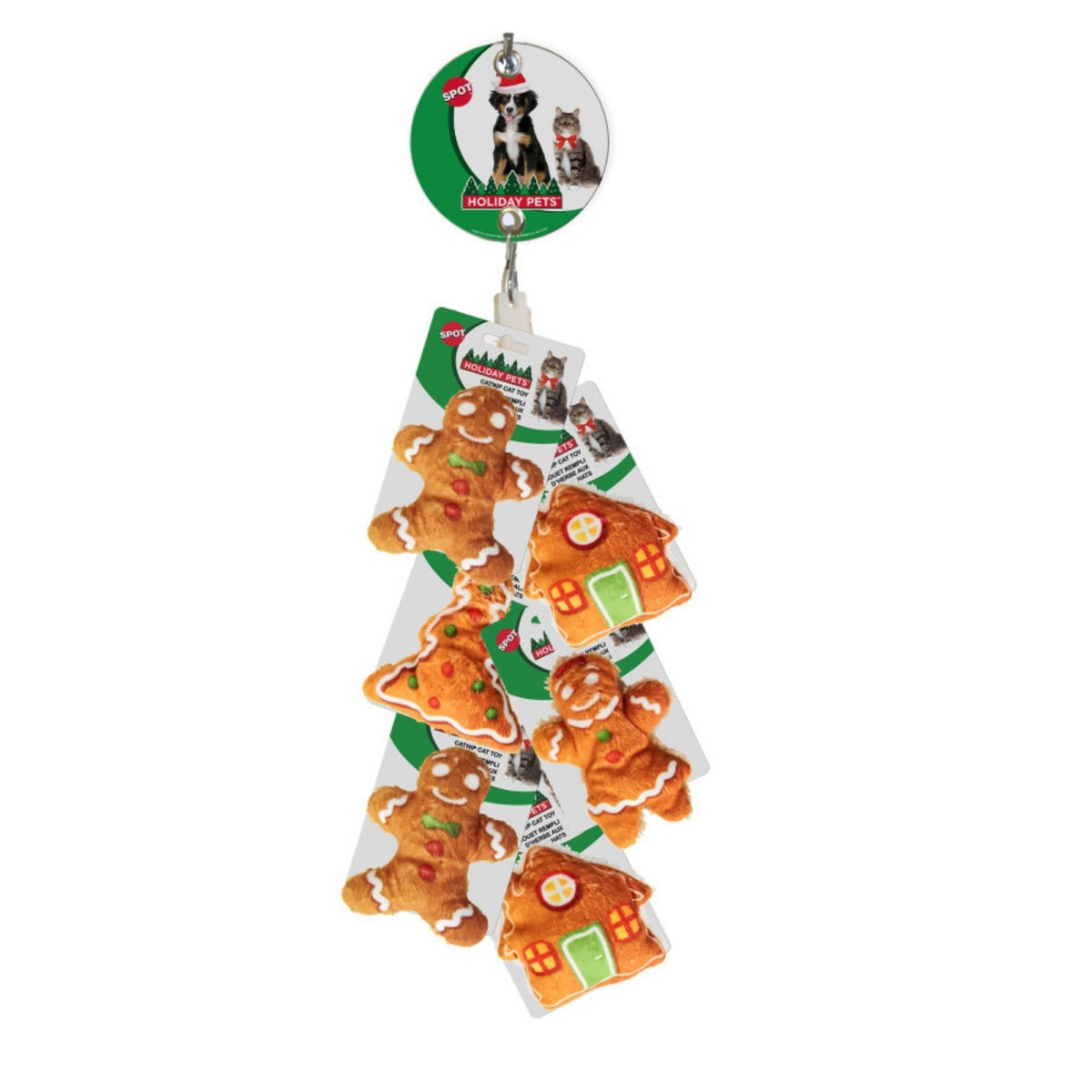 Spot Holiday Gingerbread Cat Toy Clipstrip Assorted, 1ea/4 in Default Title