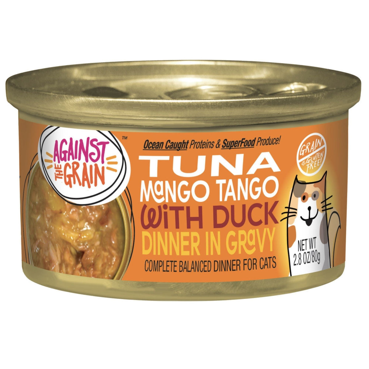 Against the Grain Tuna Mango Tango With Duck Dinner Wet Cat Food 2.8oz. (Case of 24)
