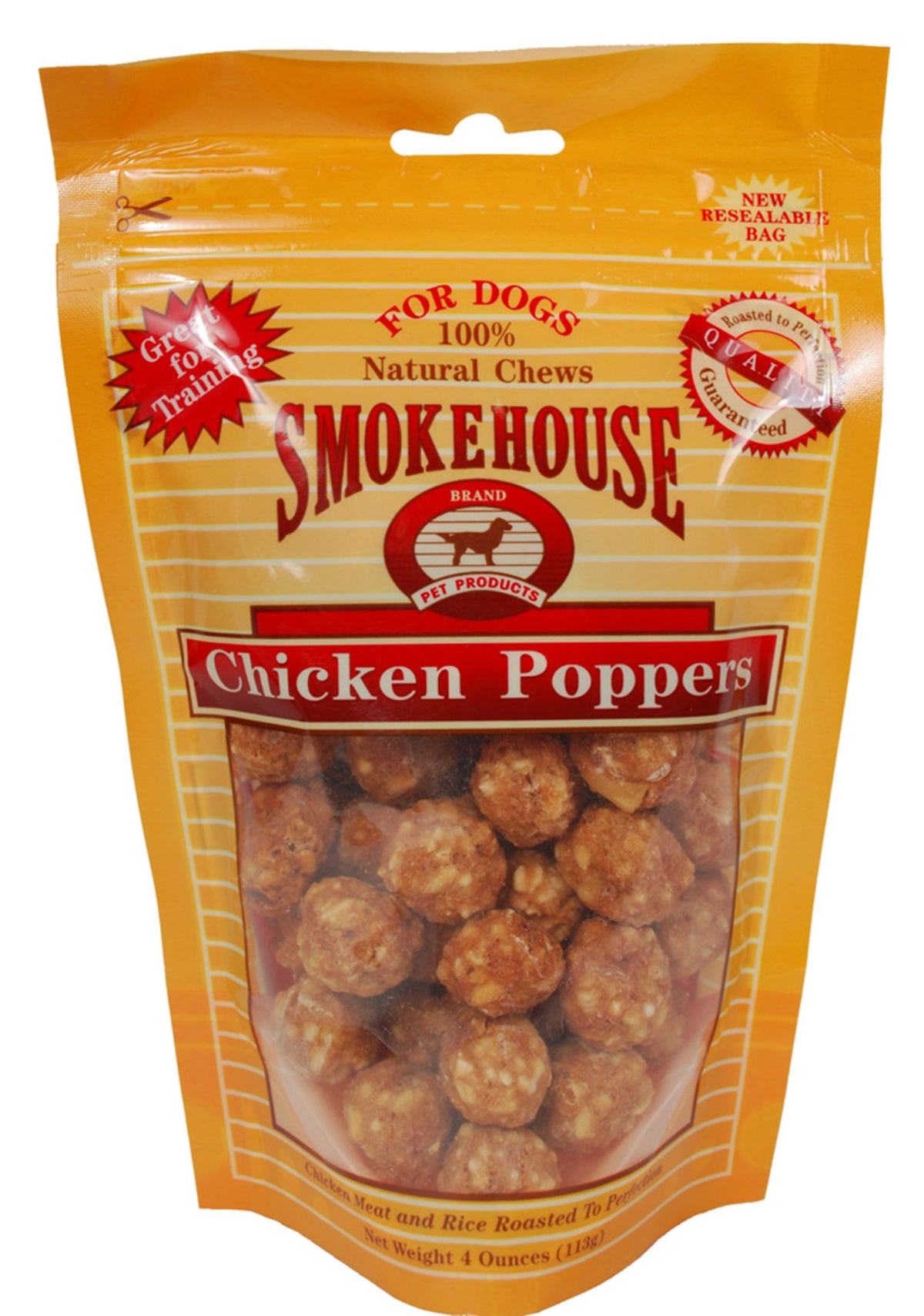 Smokehouse Chicken Poppers 4oz reseal bag