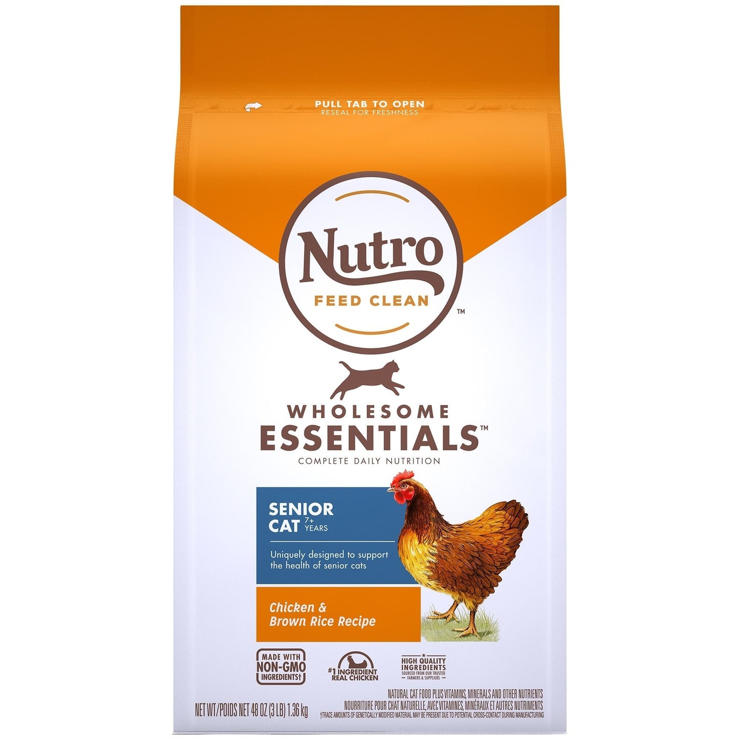 Nutro Products Wholesome Essentials Healthy Weight Indoor Senior Dry Cat Food Chicken & Brown Rice 1ea/3 lb