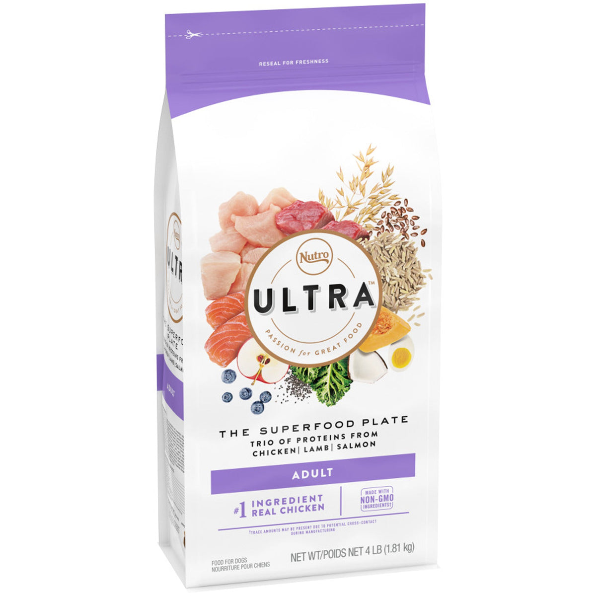 Nutro Ultra Adult Chicken, Lamb and Salmon Dry Dog Food 4lb