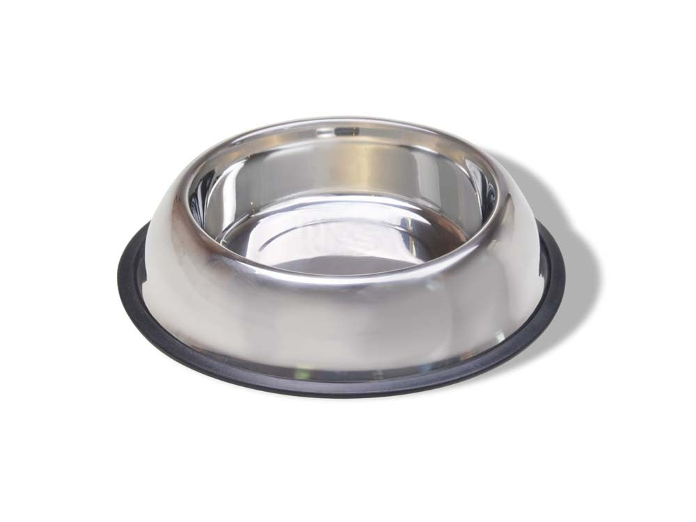 Van Ness Stainless Steel Non Tip Dog Bowl w/Rubber Ring 16oz
