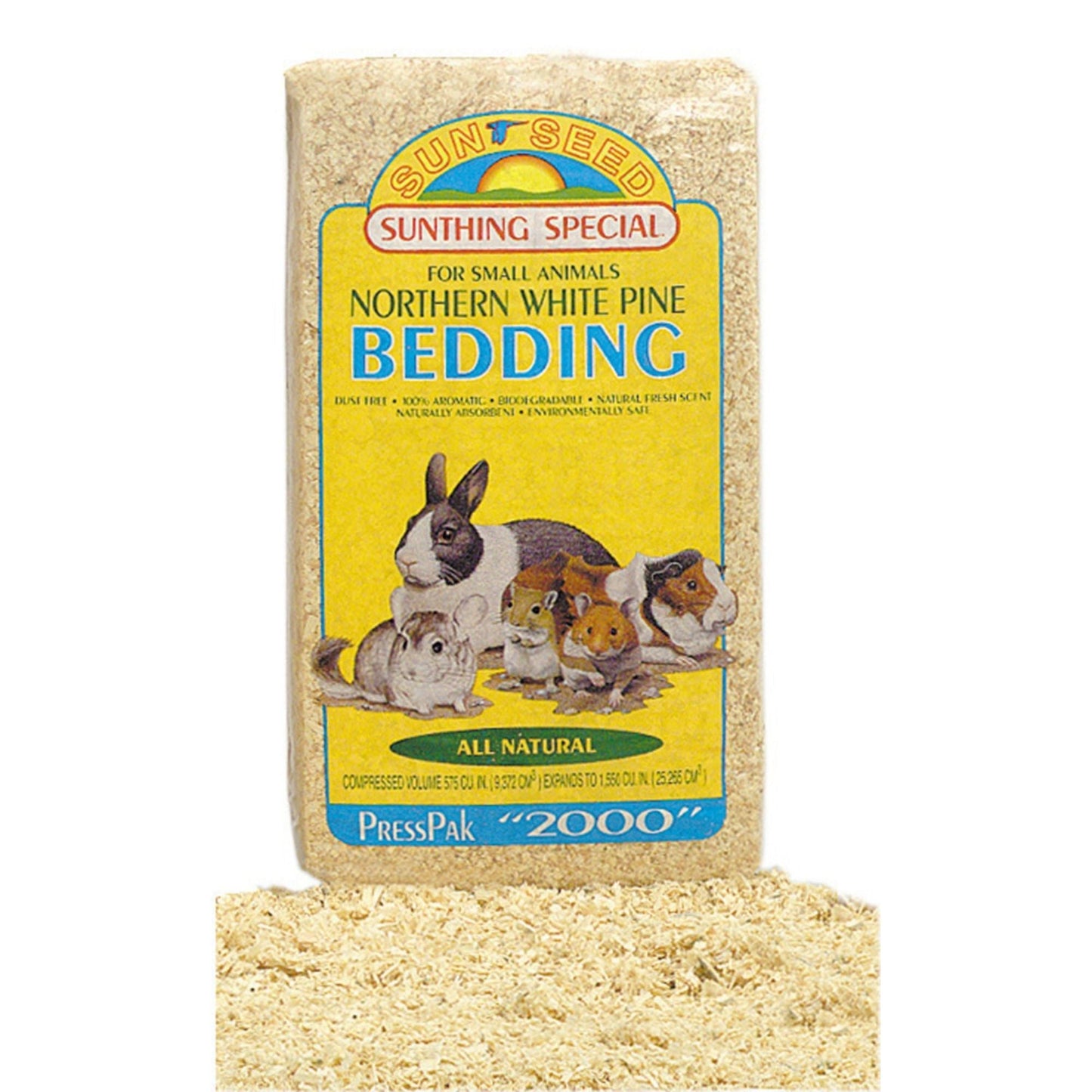 Sun Seed Northern White Pine Bedding for Small Animals Brown, 1ea/1200 cu in.