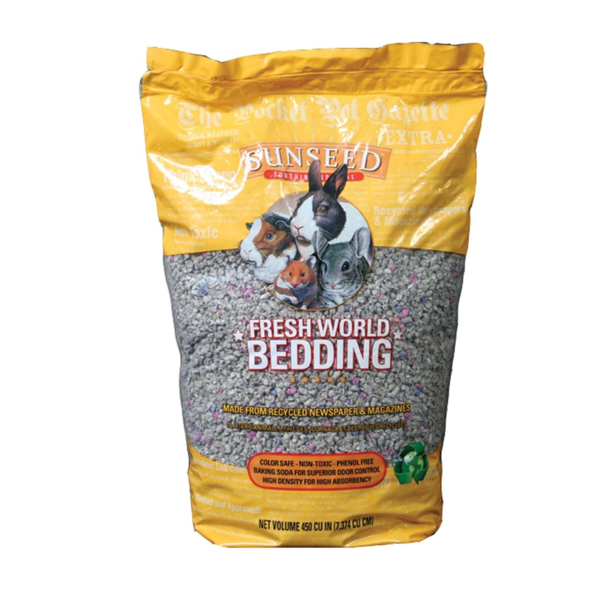 Sun Seed Fresh World Bedding for Small Animals Grey, 1ea/450 cu in.