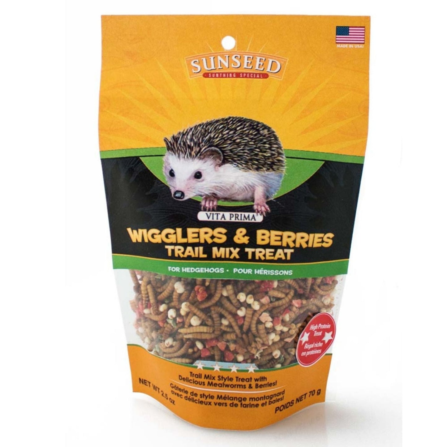 Sun Seed Vita Prima Wigglers and Berries Trail Mix Hedgehog Treat 1ea/2.5oz.