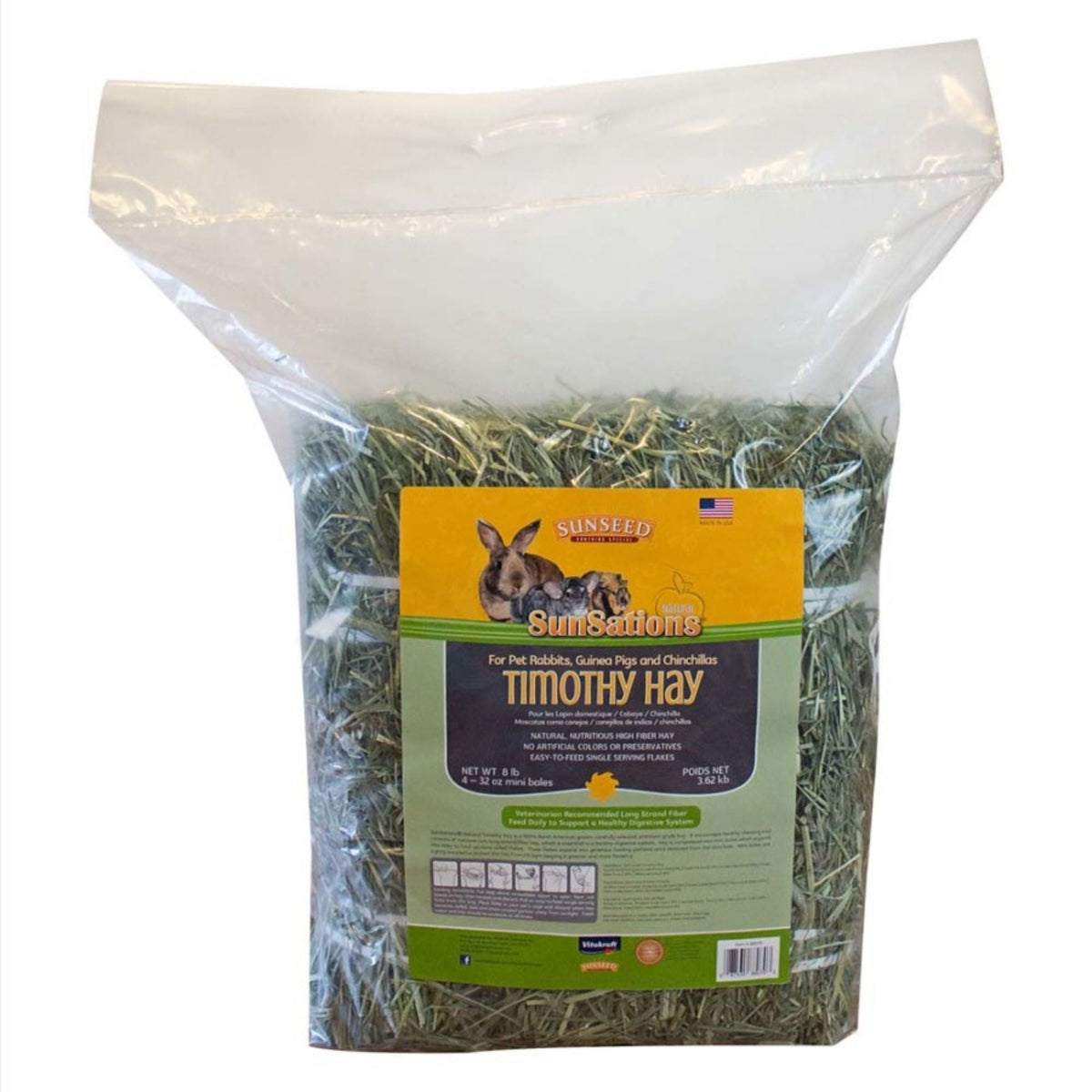 Sun Seed SunSations Natural Timothy Hay for Small Animals 1ea/8 lb