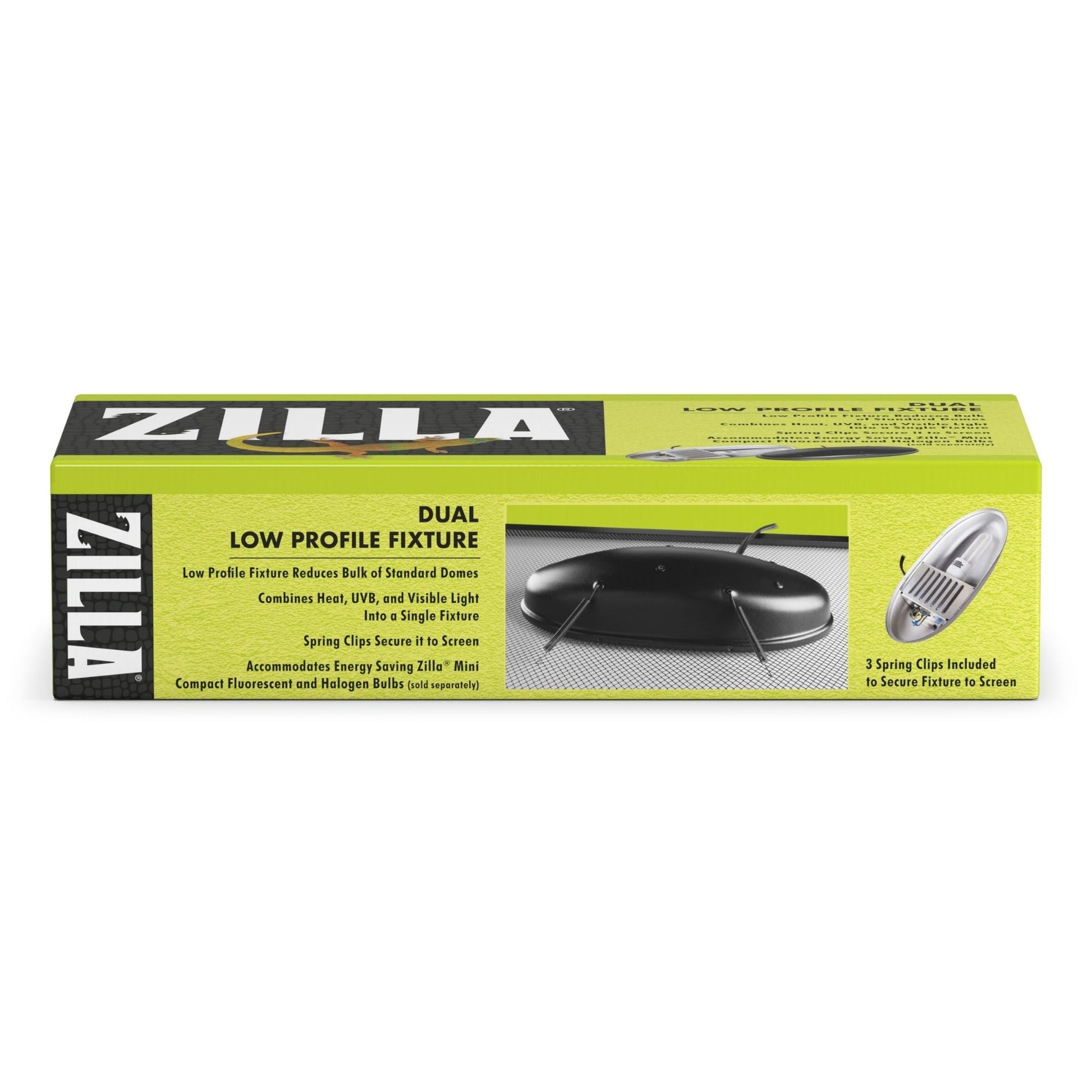 Zilla Low Profile Reptile Terrarium Fixtures Dual 1ea