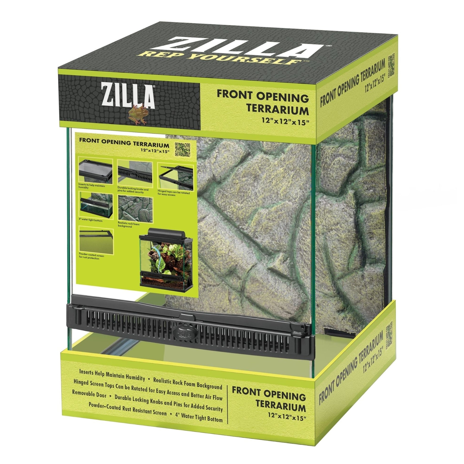 Zilla Front Opening Terrariums 1ea/12 X 12 X 15in.