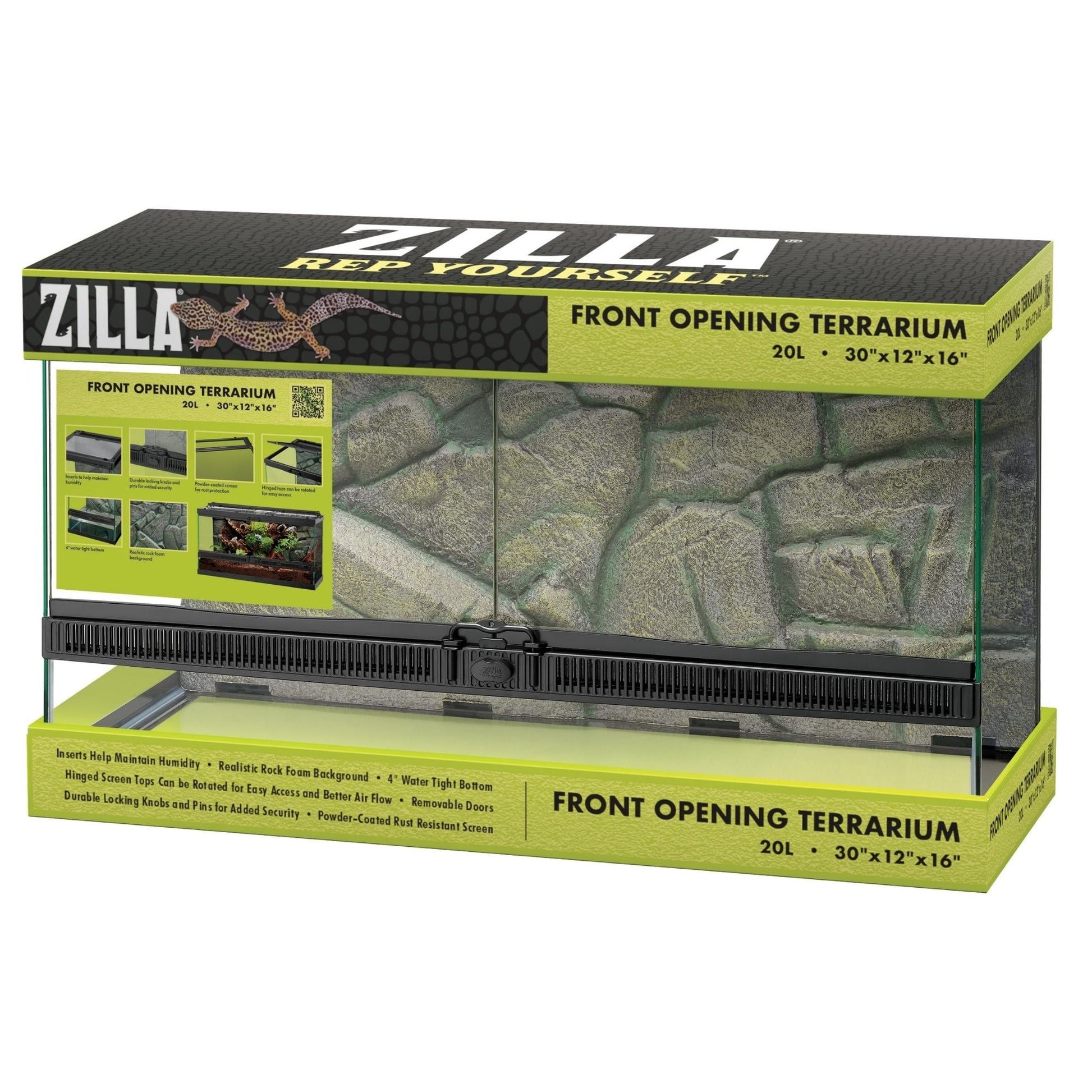 Zilla Front Opening Terrariums 1ea/30 X 12 X 16in.