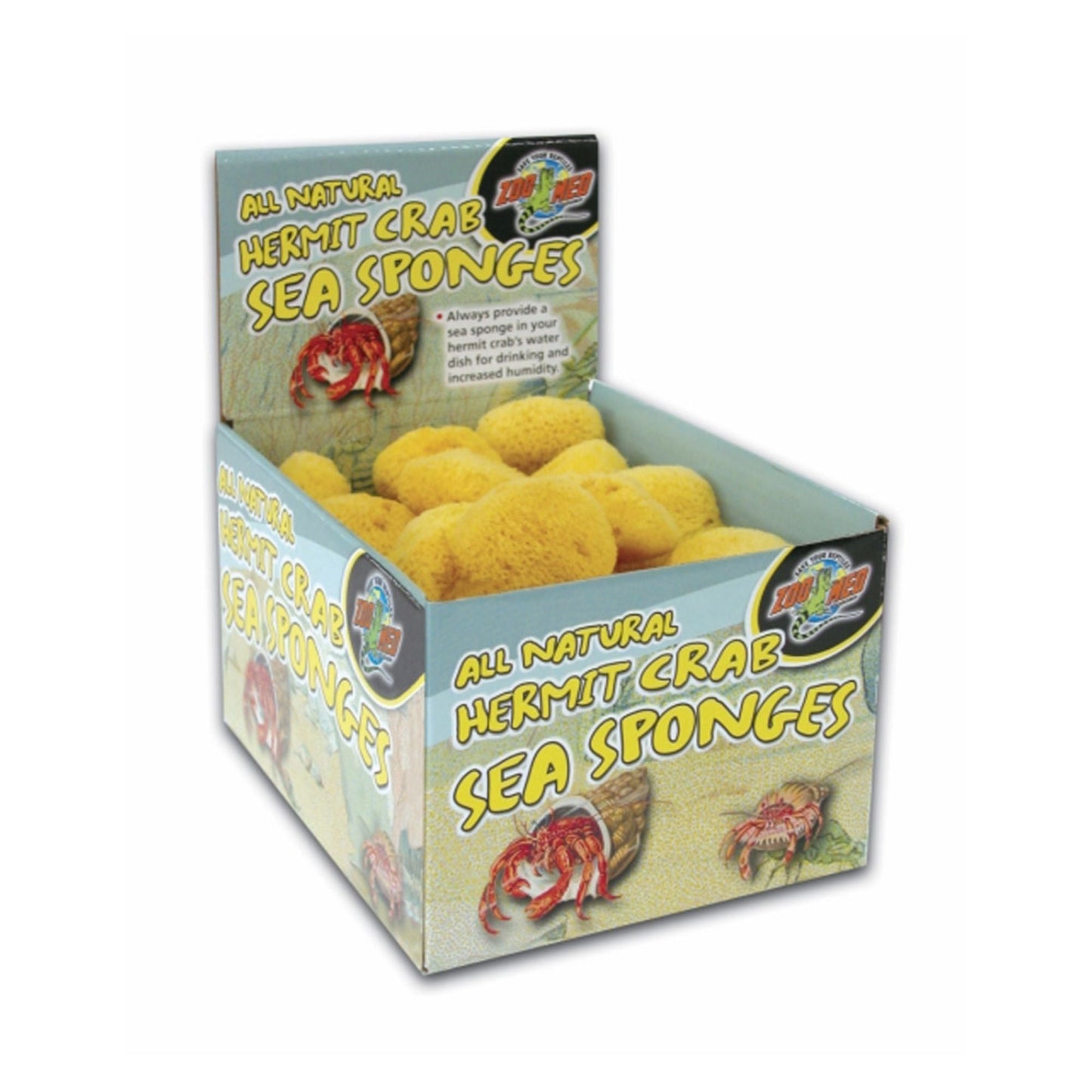 Zoo Med All Natural Hermit Crab Sea Sponge Yellow 36ea/36 ct