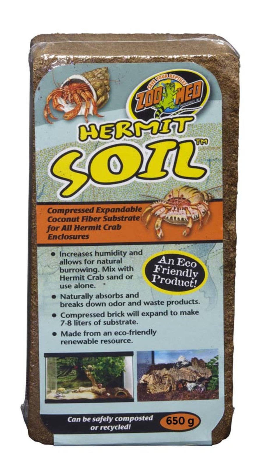 Zoo Med Hermit Soil Coconut Fiber Brick 650g