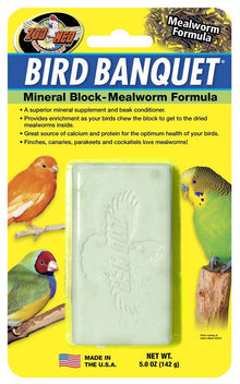 Zoo Med Bird Banquet Mineral Block Mealworm Formula Large