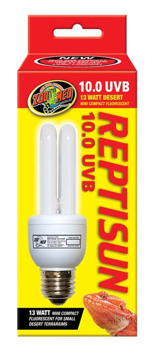 Zoo Med ReptiSun 10.0 UVB Desert Compact Fluorescent Lamp Mini, White, 1ea/13 W