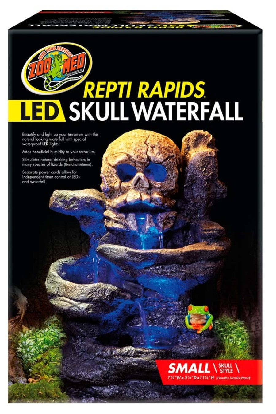 Zoo Med ReptiRapids LED Skull Waterfall Small