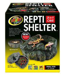 Zoo Med Repti Shelter 3in1 Cave Terrarium Hideaway Black, 1ea/6 in, SM