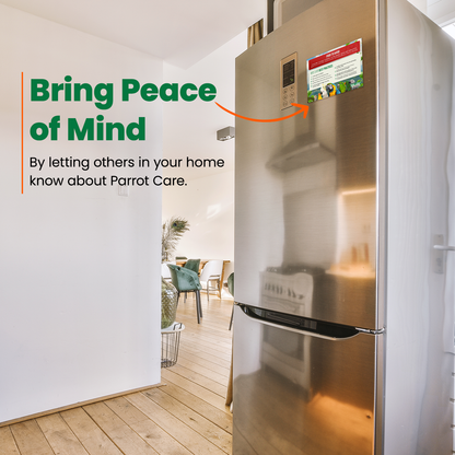 Parrot Care Fridge Magnet