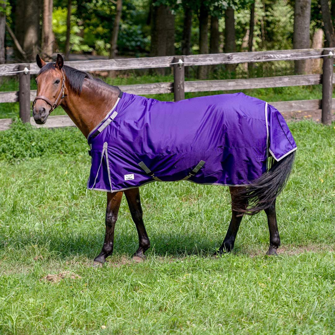 TuffRider Comfy-Fit Medium Weight Standard Neck Ripstop Turnout Blanket w/ Adjustable Neck Opening- 1200D, 200 GSM