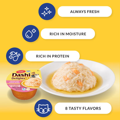 Inaba Dashi Delight 2.5oz. Chicken Tuna Salmon (6 count)