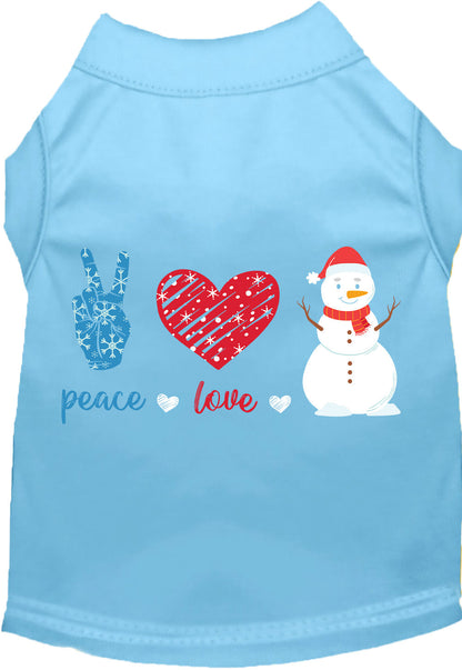 Peace, Love, and Snow Pet Shirt
