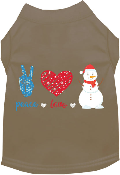 Peace, Love, and Snow Pet Shirt