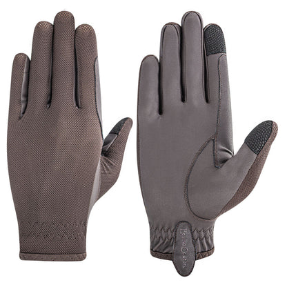 Equine Couture Aerocool Hook and Loop Adjustable Touch Screen Riding Gloves
