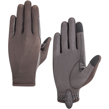 Equine Couture Aerocool Hook and Loop Adjustable Touch Screen Riding Gloves