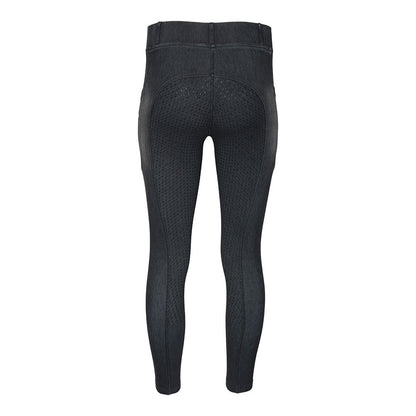 Equine Couture Ladies Denim Full Seat Silicon Tights with Phone Pocket