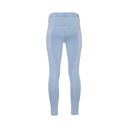 Equine Couture Ladies Denim Silicon Knee Patch Tights with Phone Pocket