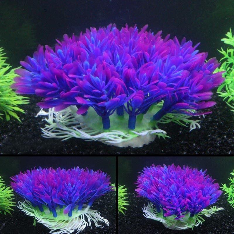 Vibrant Purple Round Grass Aquarium Decor