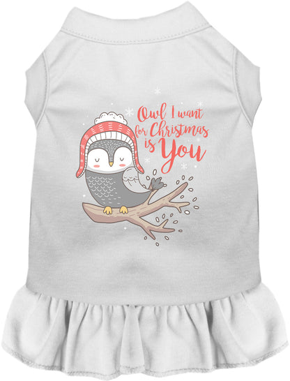 Owl I Want For Christmas Pet Dress