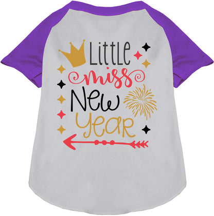 Little Miss New Year Pet Raglan Shirt