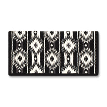 1463-11 Two X Two 38x34 New Zealand Wool Saddle Blanket BLACK WHITE GREY