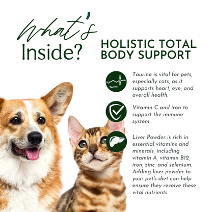 Holistic Total Body Support Multivitamin Glandular Support For Dogs And Cats