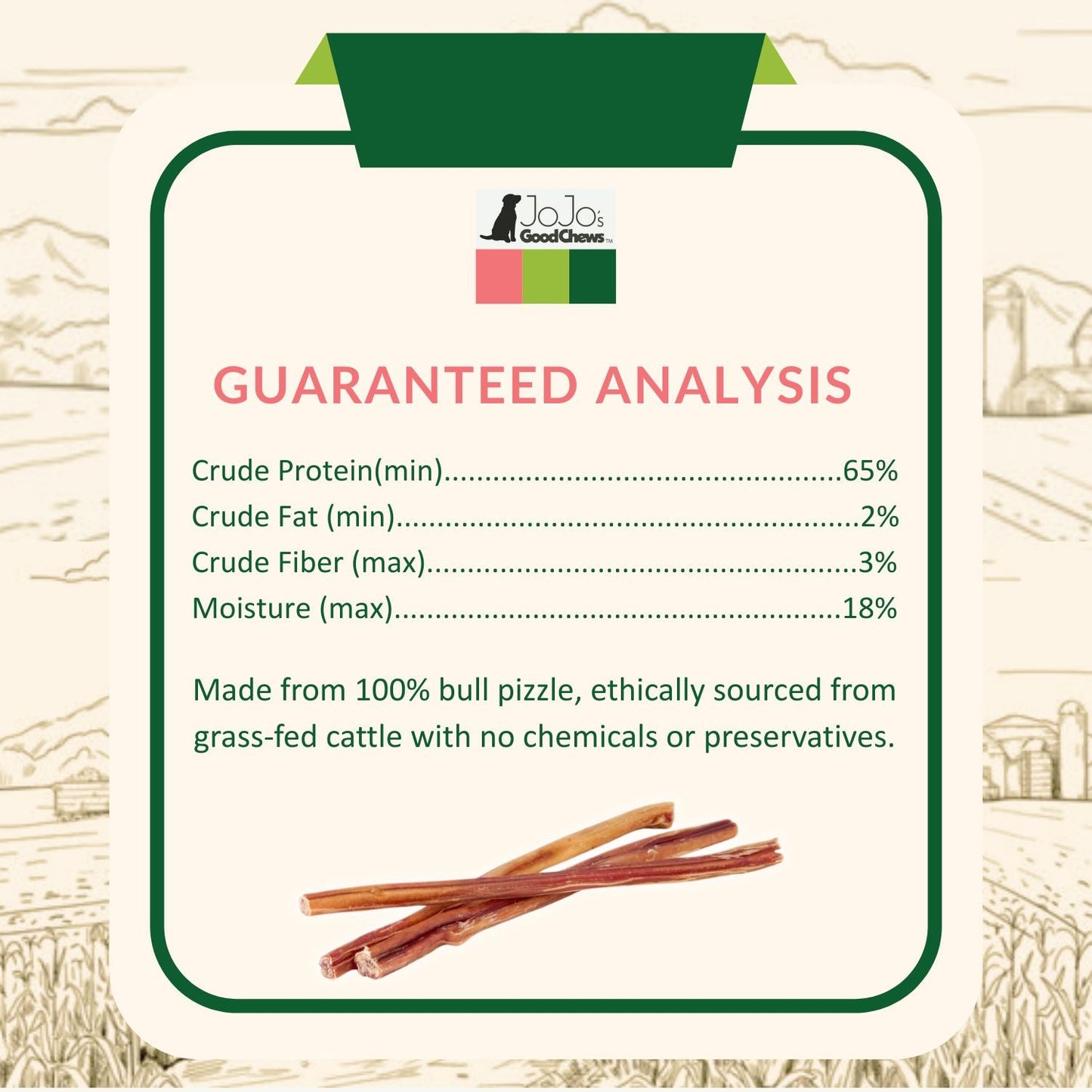 All-Natural Beef Bully Stick Dog Treats – Nutrient-Rich, and High-Protein – 12-Inch Standard (4-Pack)