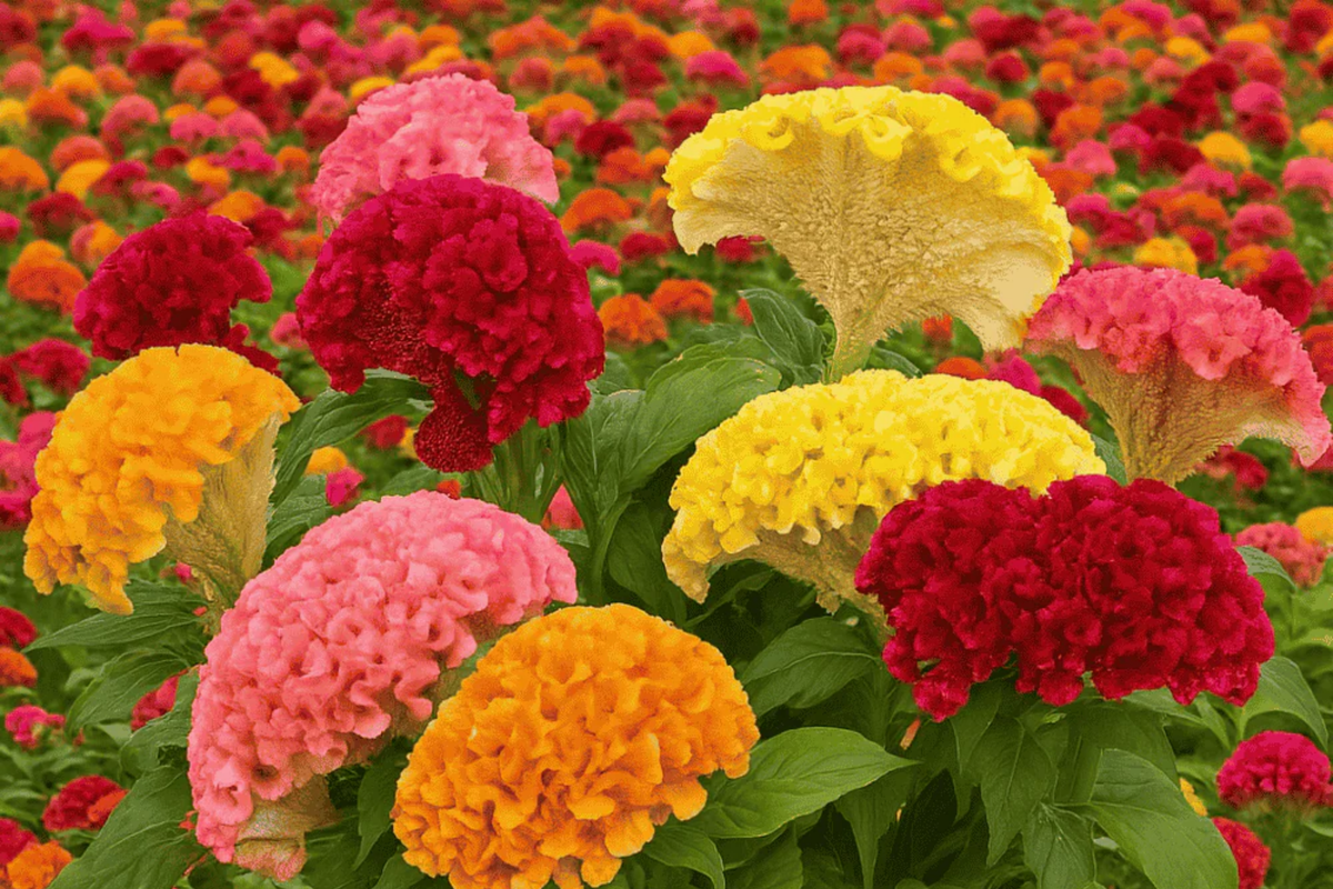 Celosia Seeds Mix | Non-GMO Cristata Variety Flower Seeds for Gardens | Vibrant Multi-Color Blooms