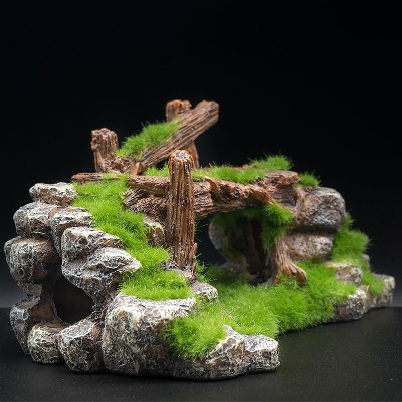 Landscape Stone Flocking Resin Aquarium Decoration