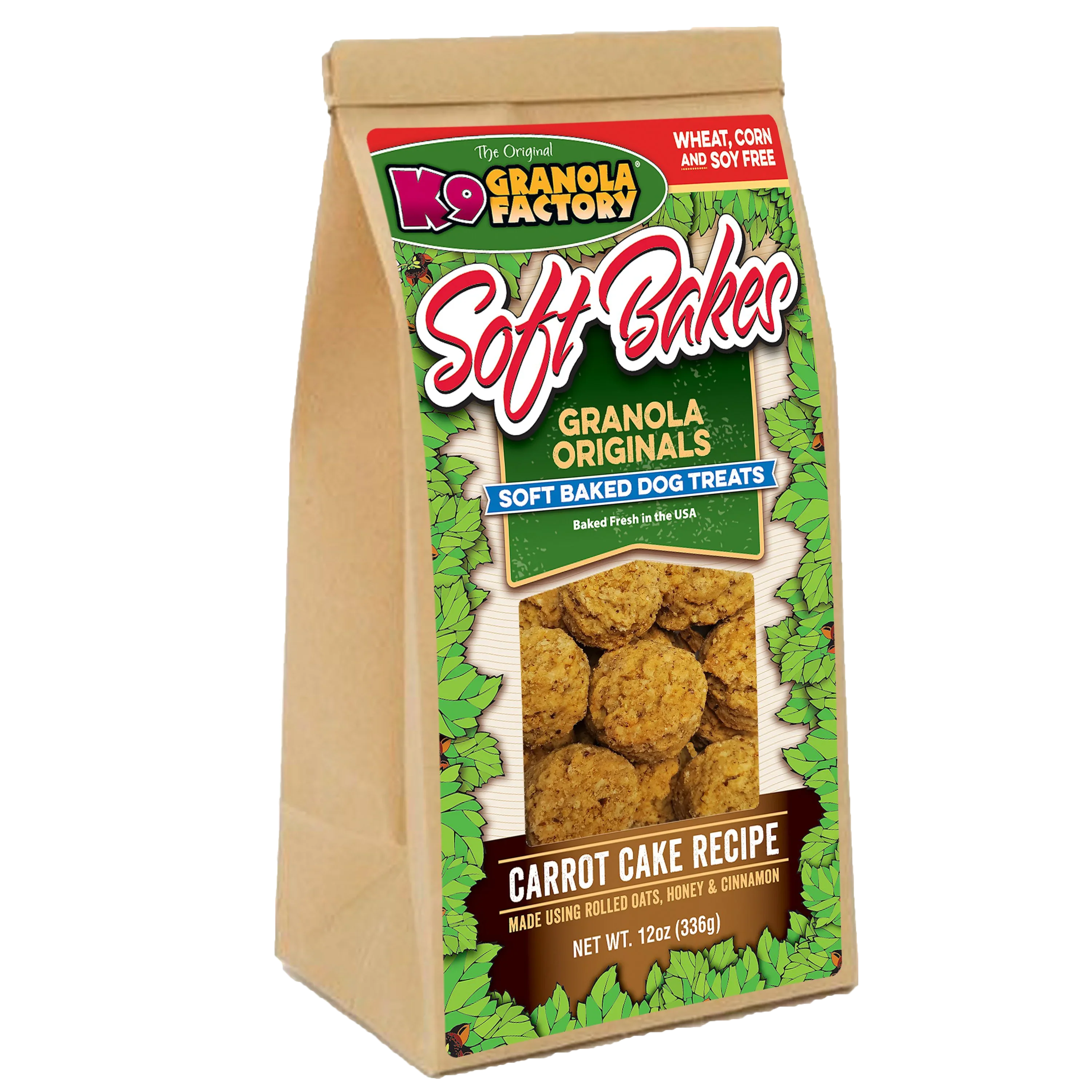 K9 Granola Factory Soft Bakes, Carrot Cake Recipe Dog Treats (12oz)