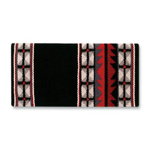 1448-1 Mojave Wool Blanket Black Ash Chocolate Red